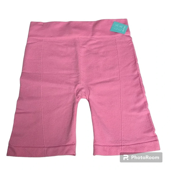 LA LA Active XL pink biker shorts NWT does have some texture to them - Picture 1 of 5